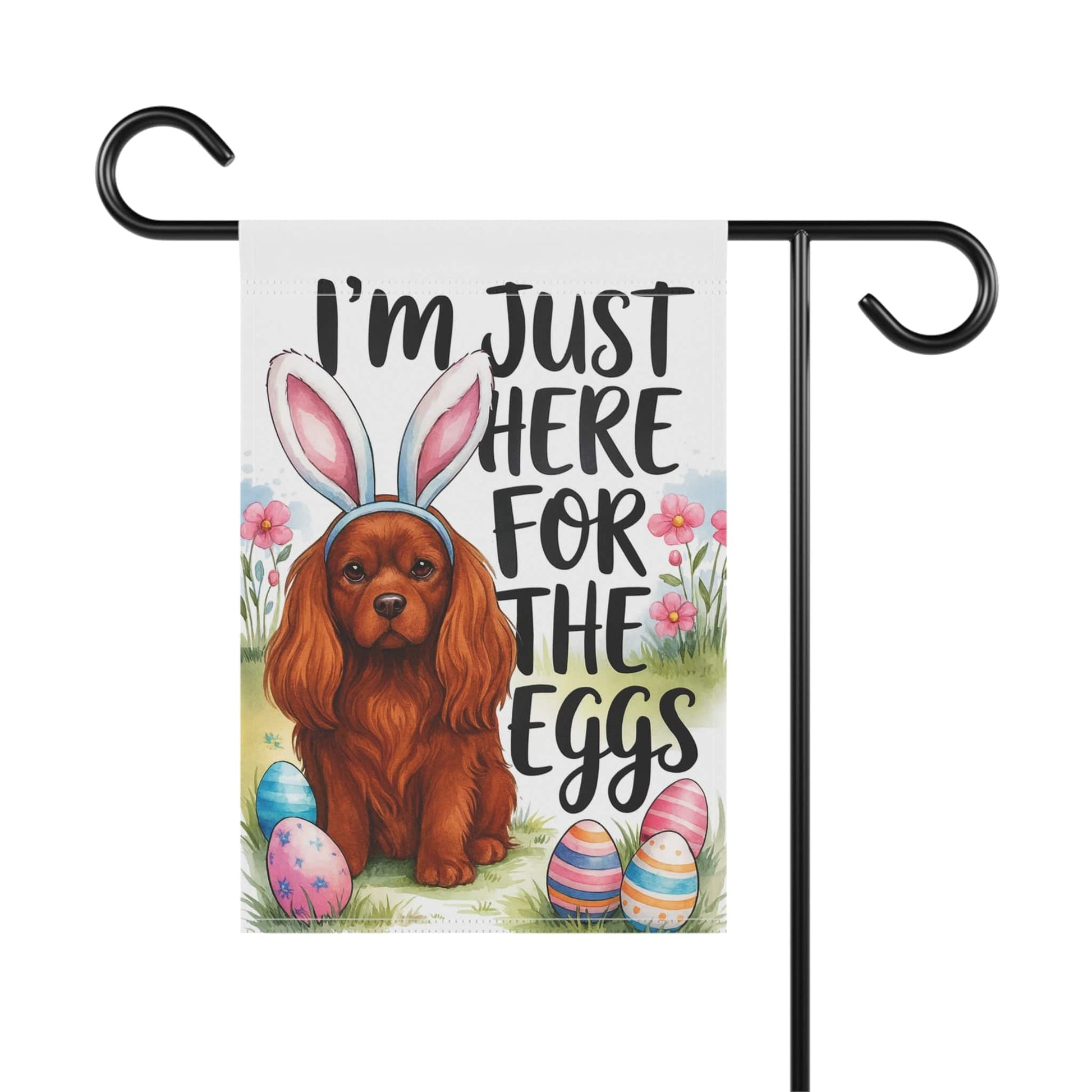 Ruby Cavalier King Charles Easter Garden Flag