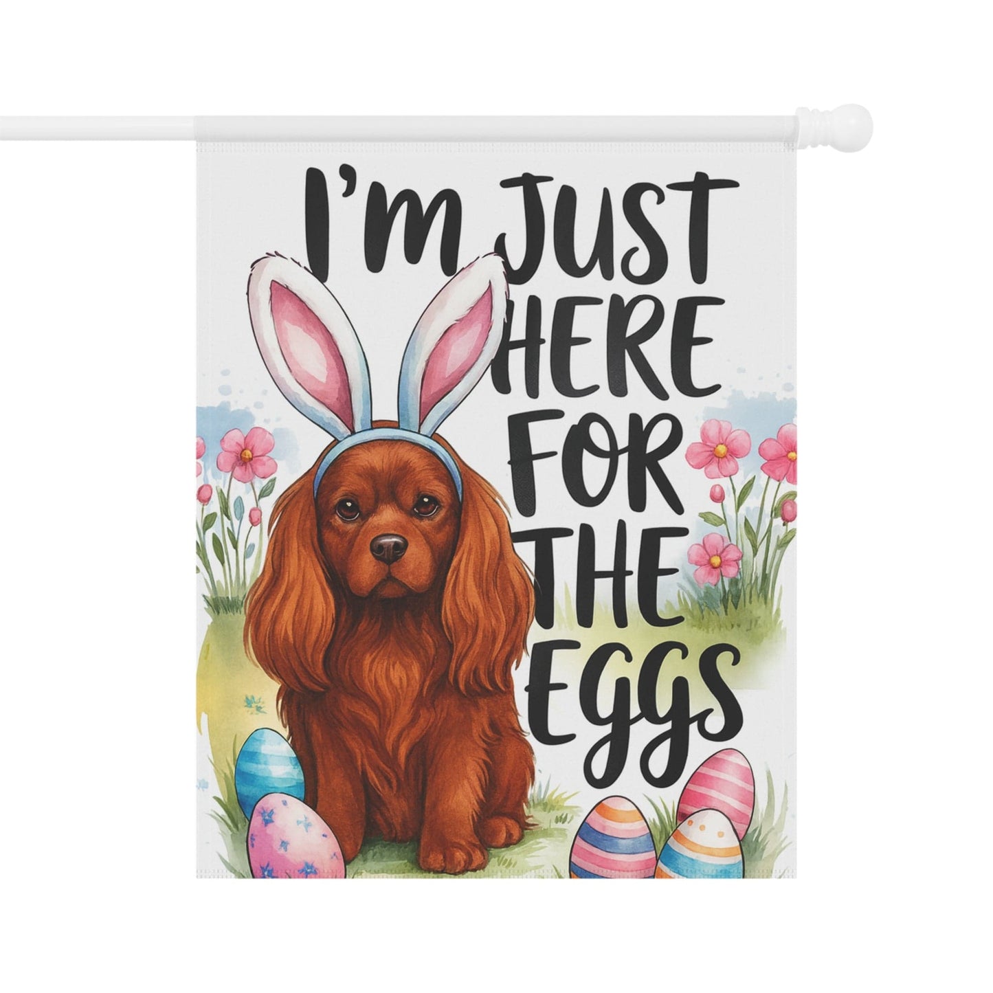 Ruby Cavalier King Charles Easter Garden Flag
