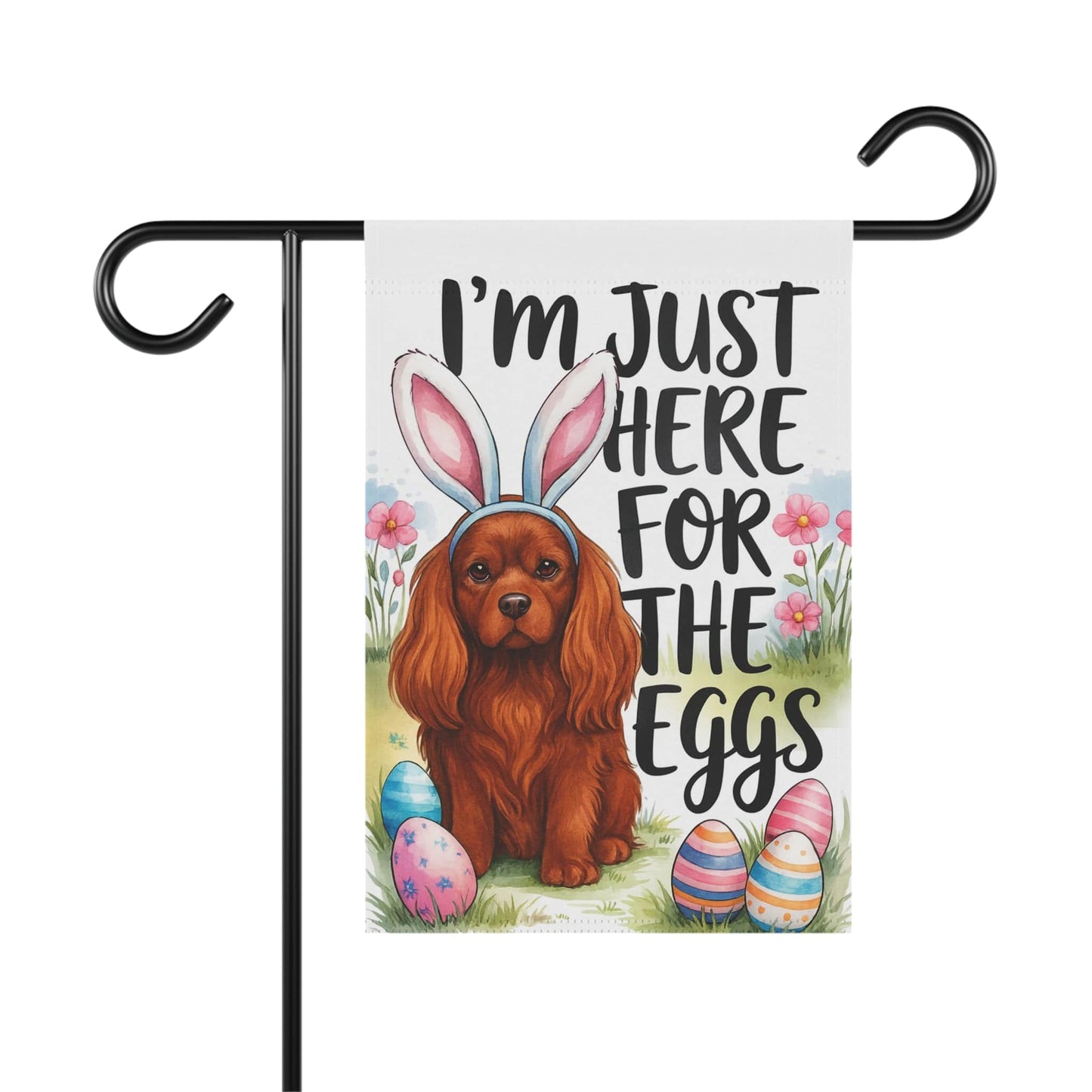 Ruby Cavalier King Charles Easter Garden Flag