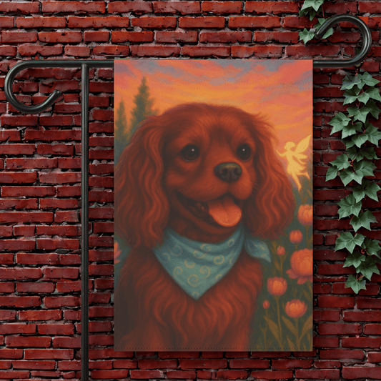 Printify Garden Flag 12'' × 18'' Ruby Cavalier King Charles Fairy Garden Flag