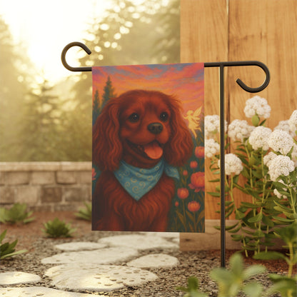 Printify Garden Flag Ruby Cavalier King Charles Fairy Garden Flag