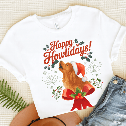 Printify T-Shirt White / S Ruby Cavalier King Charles Howlidays TShirt