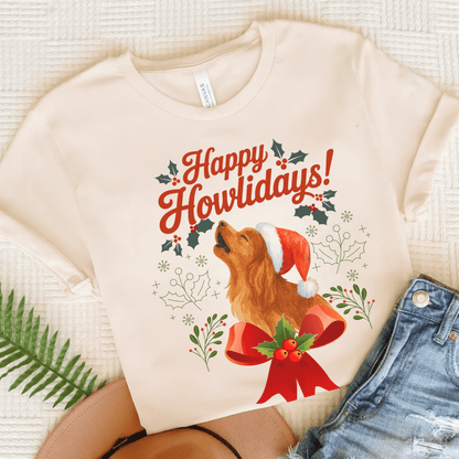 Printify T-Shirt Natural / S Ruby Cavalier King Charles Howlidays TShirt