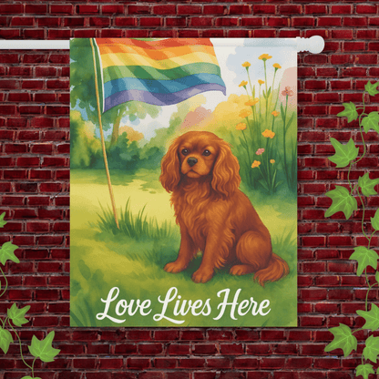 Printify Garden Flag 24.5'' × 32'' Ruby Cavalier King Charles LGBTQ+ Pride Garden Flag