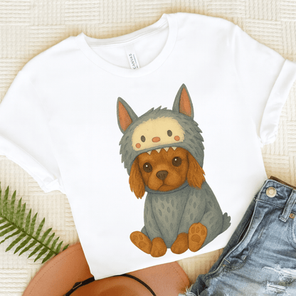 Printify T-Shirt White / S Ruby Cavalier King Charles Little Monster TShirt