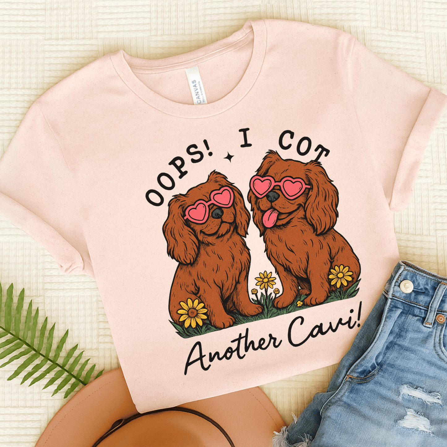 Printify T-Shirt Soft Pink / S Ruby Cavalier King Charles Oops TShirt