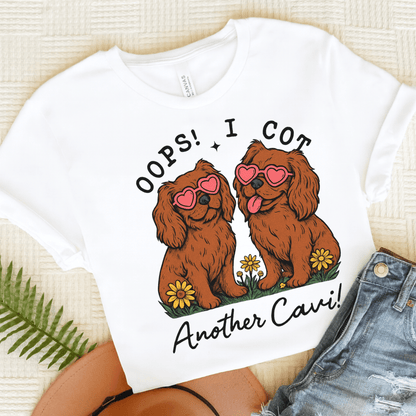 Printify T-Shirt White / S Ruby Cavalier King Charles Oops TShirt