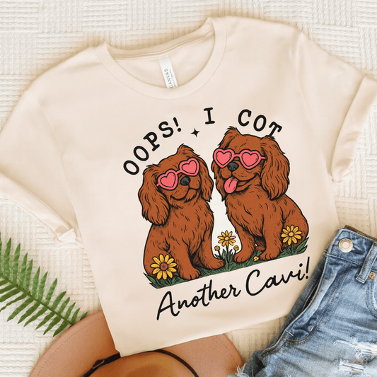Printify T-Shirt Natural / S Ruby Cavalier King Charles Oops TShirt