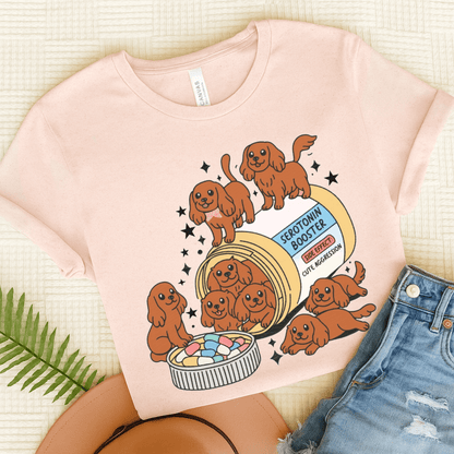 Ruby Cavalier King Charles Serotonin Tee Soft Pink