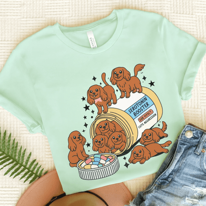 Ruby Cavalier King Charles Serotonin Tee Heather Mint