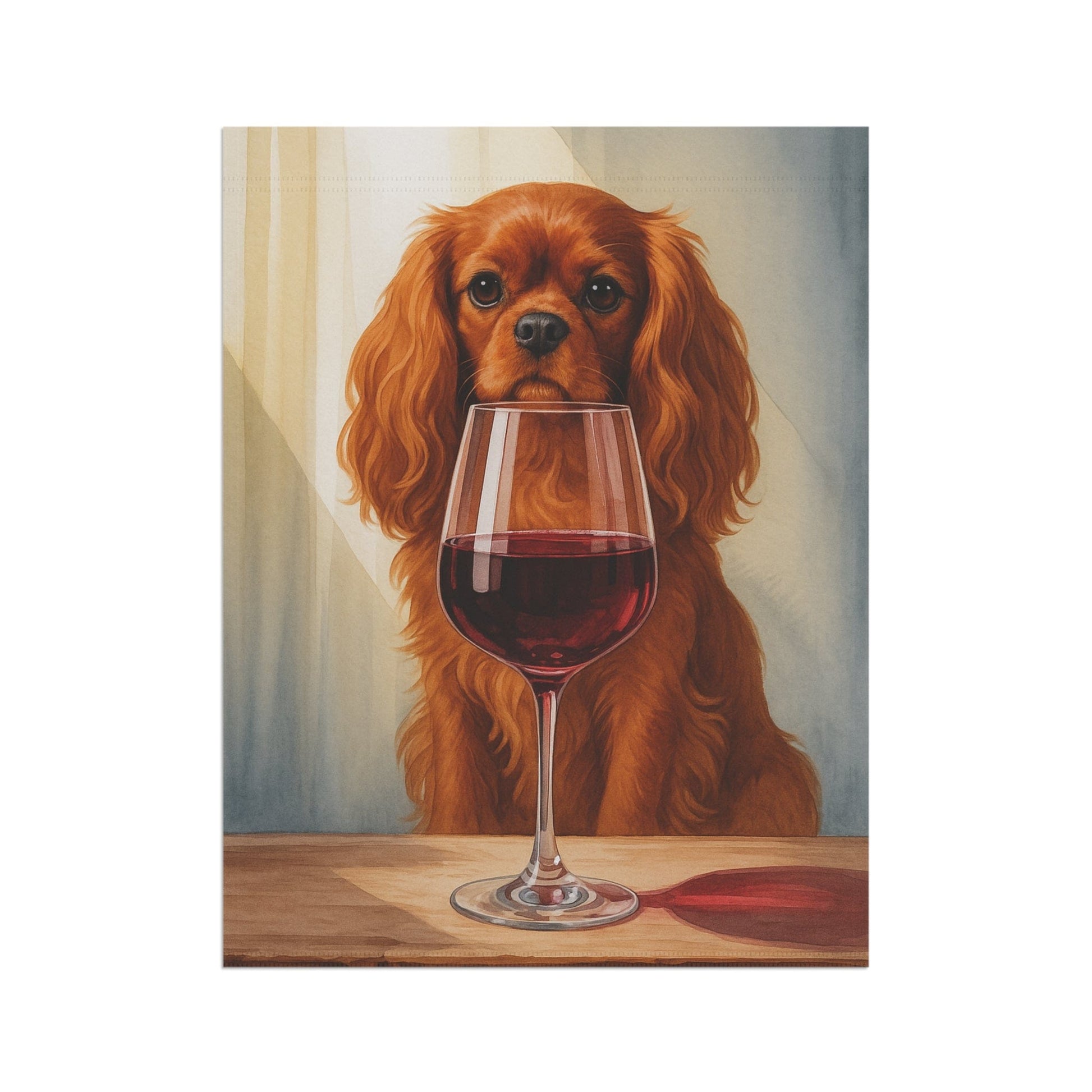 Printify Garden Flag Ruby Cavalier King Charles Spaniel Wine Garden Flag