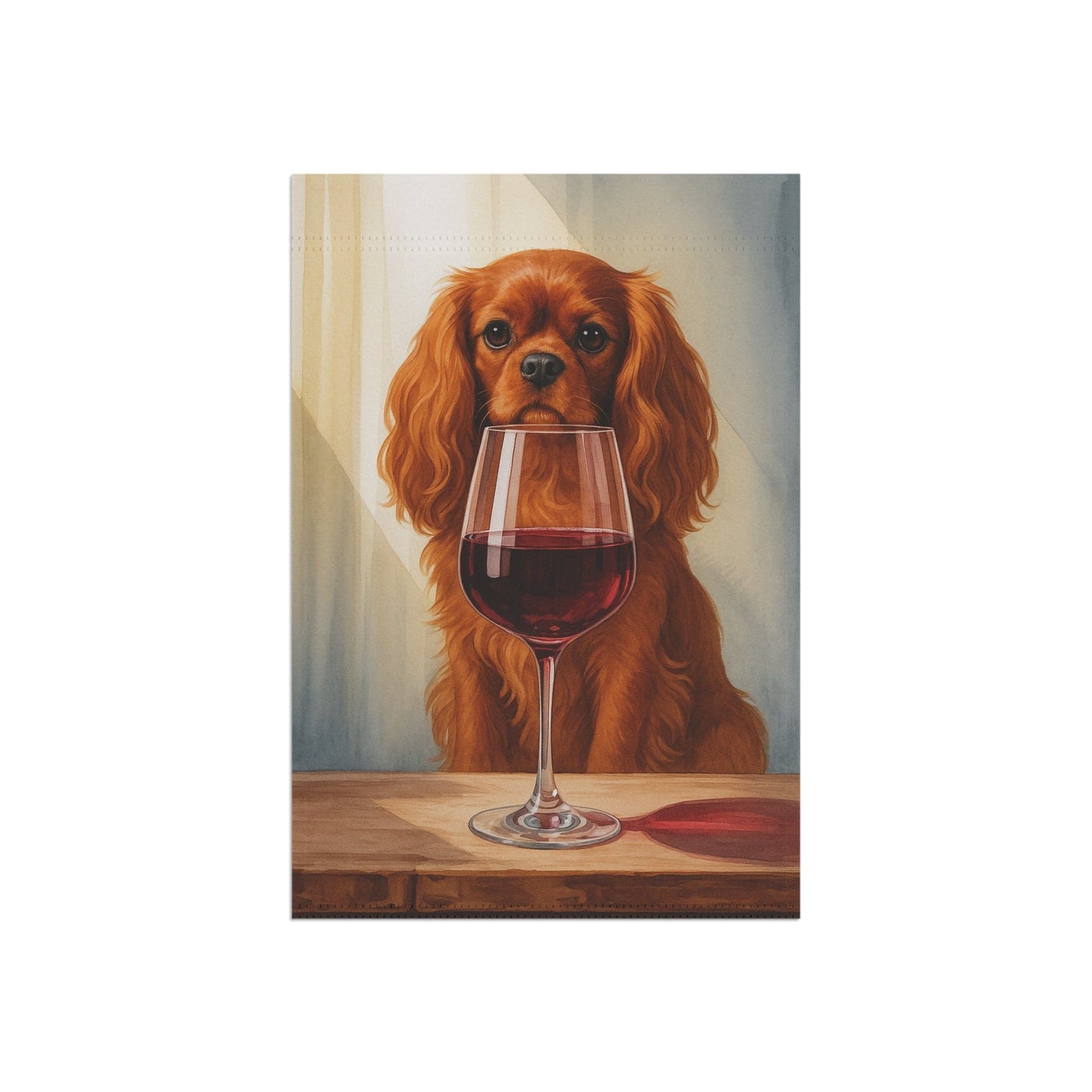 Printify Garden Flag Ruby Cavalier King Charles Spaniel Wine Garden Flag