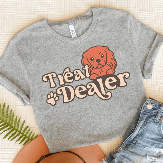Printify T-Shirt Athletic Heather / S Ruby Cavalier King Charles Treat Dealer TShirt