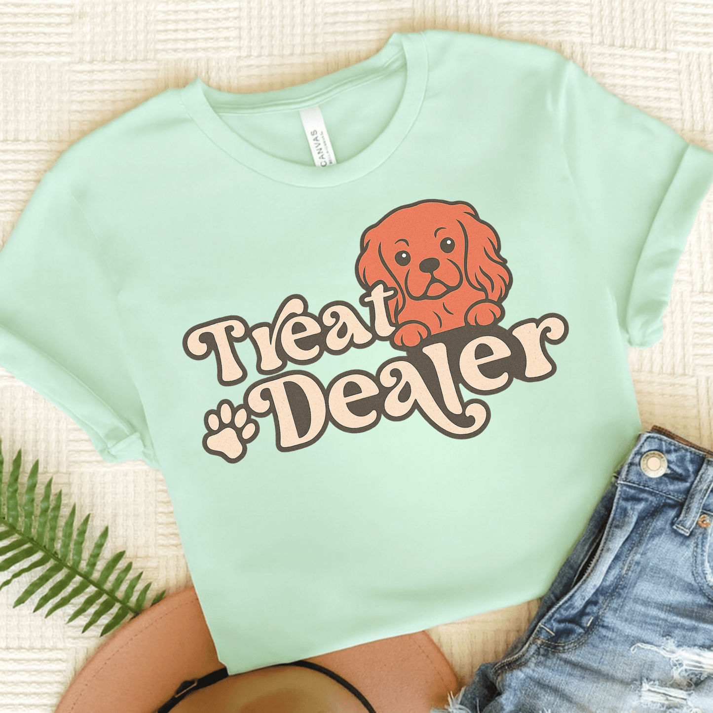 Printify T-Shirt Heather Mint / S Ruby Cavalier King Charles Treat Dealer TShirt