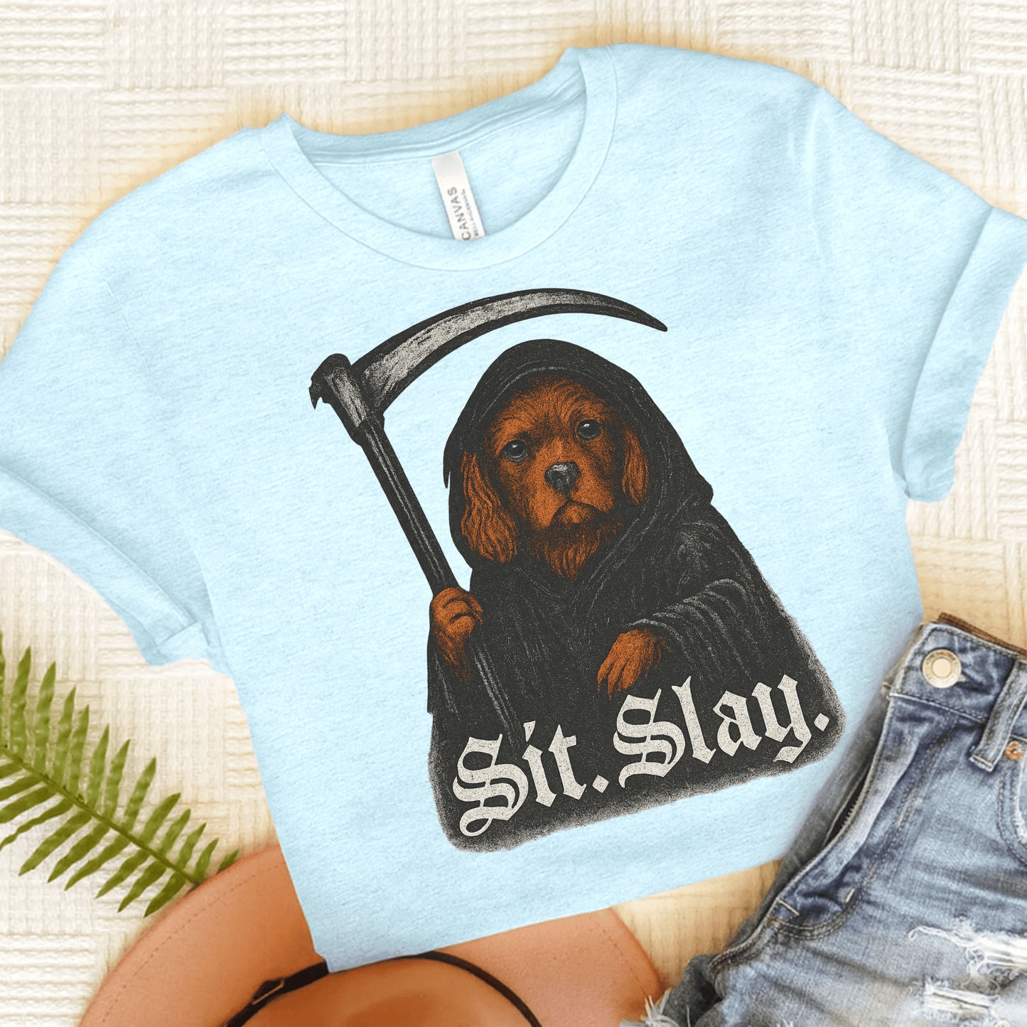 Printify T-Shirt Heather Ice Blue / S Ruby Cavalier King Charles Treat Dealer TShirt