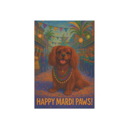 Ruby Cavalier Mardi Paws Garden Flag
