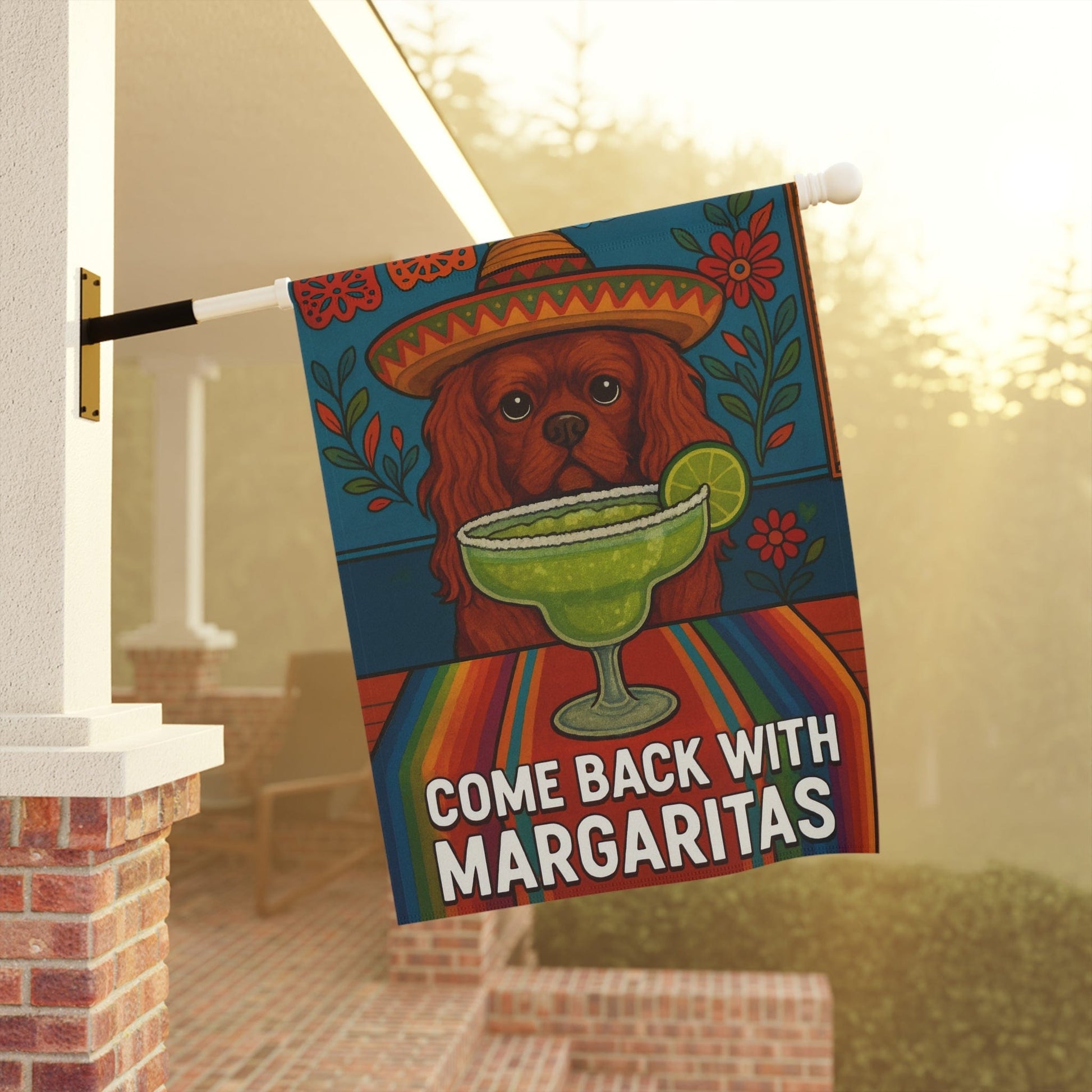 Ruby Cavalier Margaritas Garden Flag