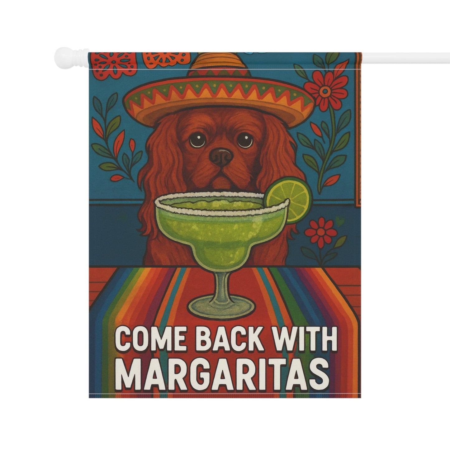 Ruby Cavalier Margaritas Garden Flag