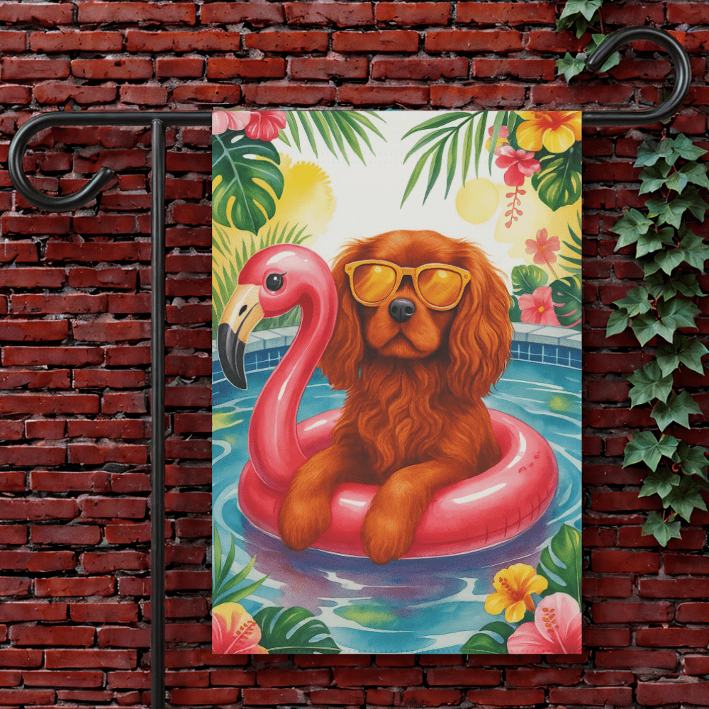 Ruby Cavalier Pool Garden Flag 12'' × 18''