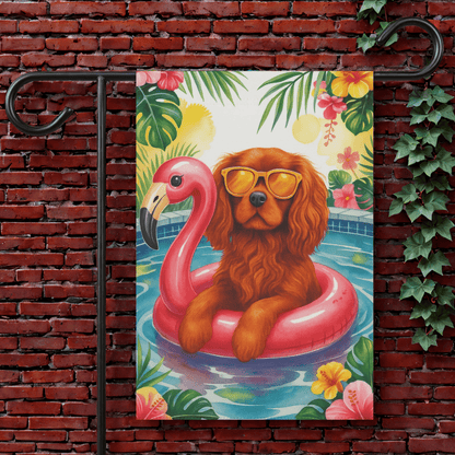 Ruby Cavalier Pool Garden Flag 12'' × 18''