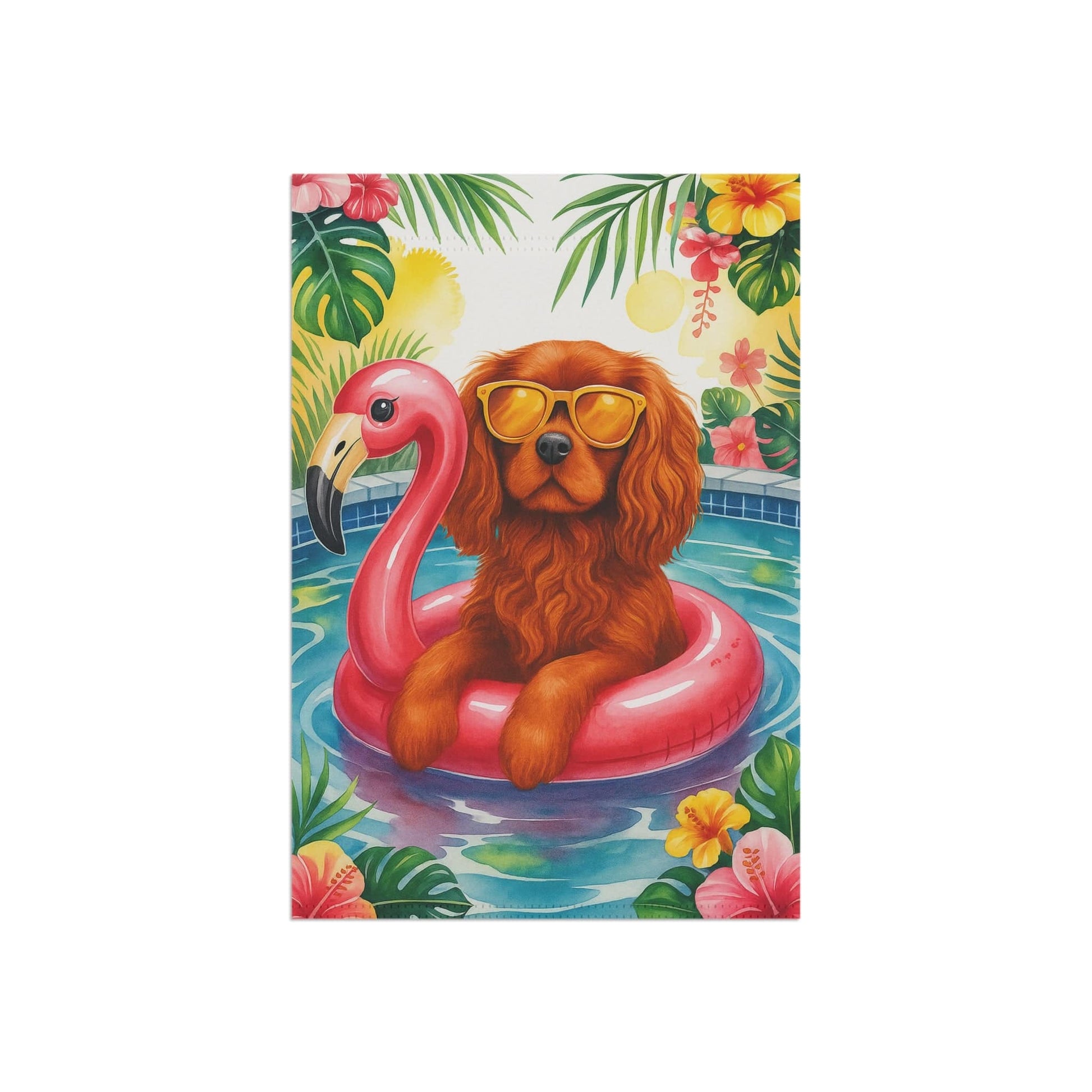 Ruby Cavalier Pool Garden Flag