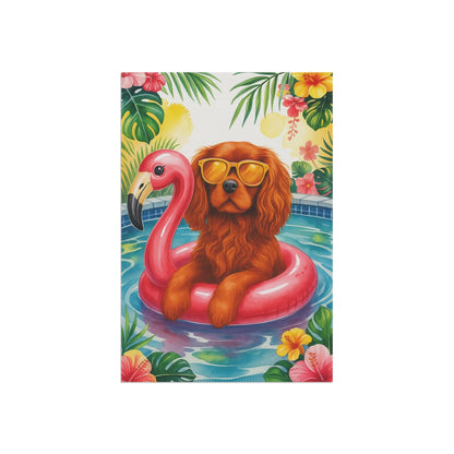 Ruby Cavalier Pool Garden Flag