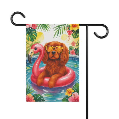 Ruby Cavalier Pool Garden Flag