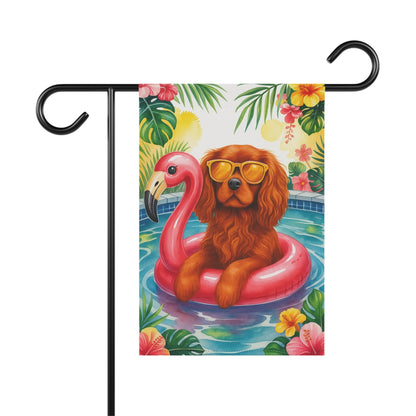 Ruby Cavalier Pool Garden Flag