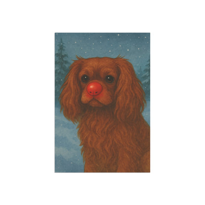 Ruby Cavalier Reindeer Garden Flag