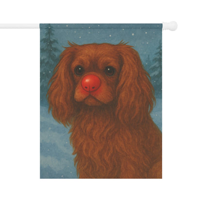 Ruby Cavalier Reindeer Garden Flag