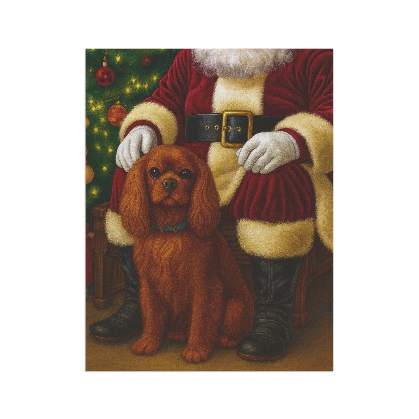 Ruby Cavalier Santa Clause Garden Flag