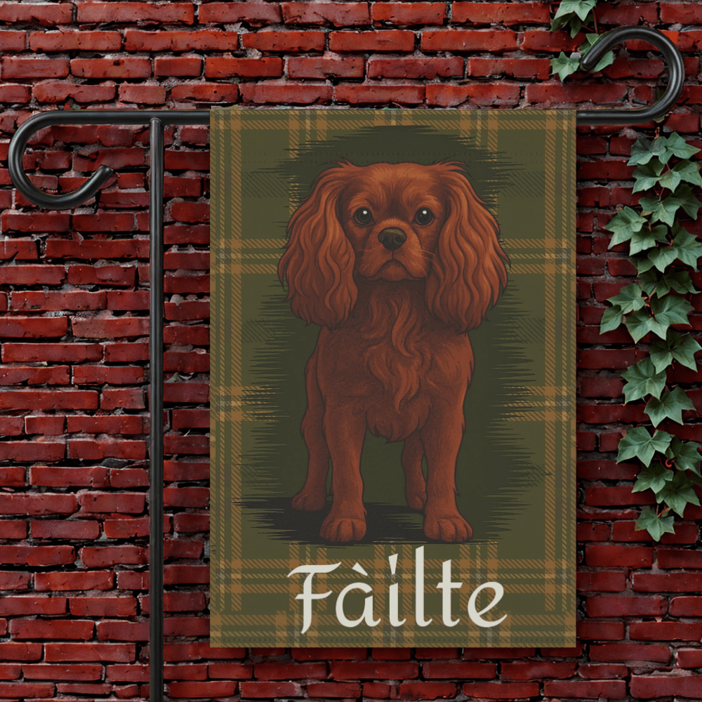 Ruby Cavalier Scottish Welcome Garden Flag 12'' × 18''