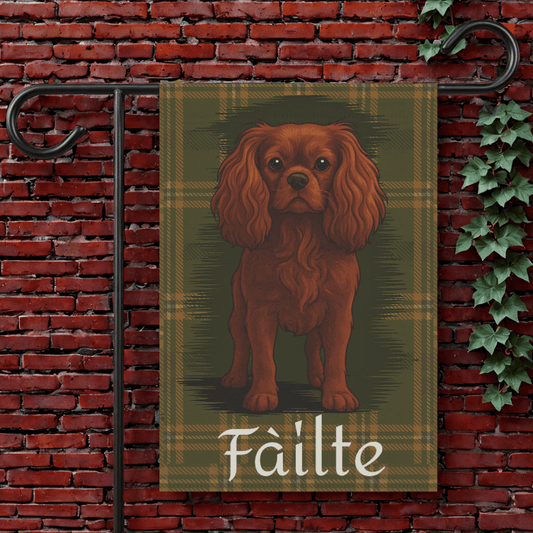 Ruby Cavalier Scottish Welcome Garden Flag 12'' × 18''
