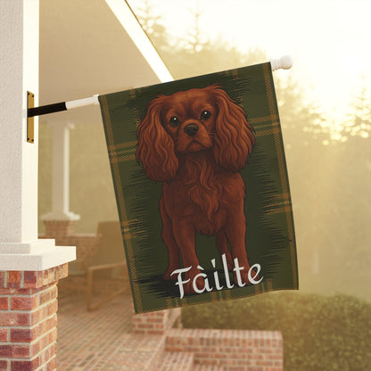 Ruby Cavalier Scottish Welcome Garden Flag
