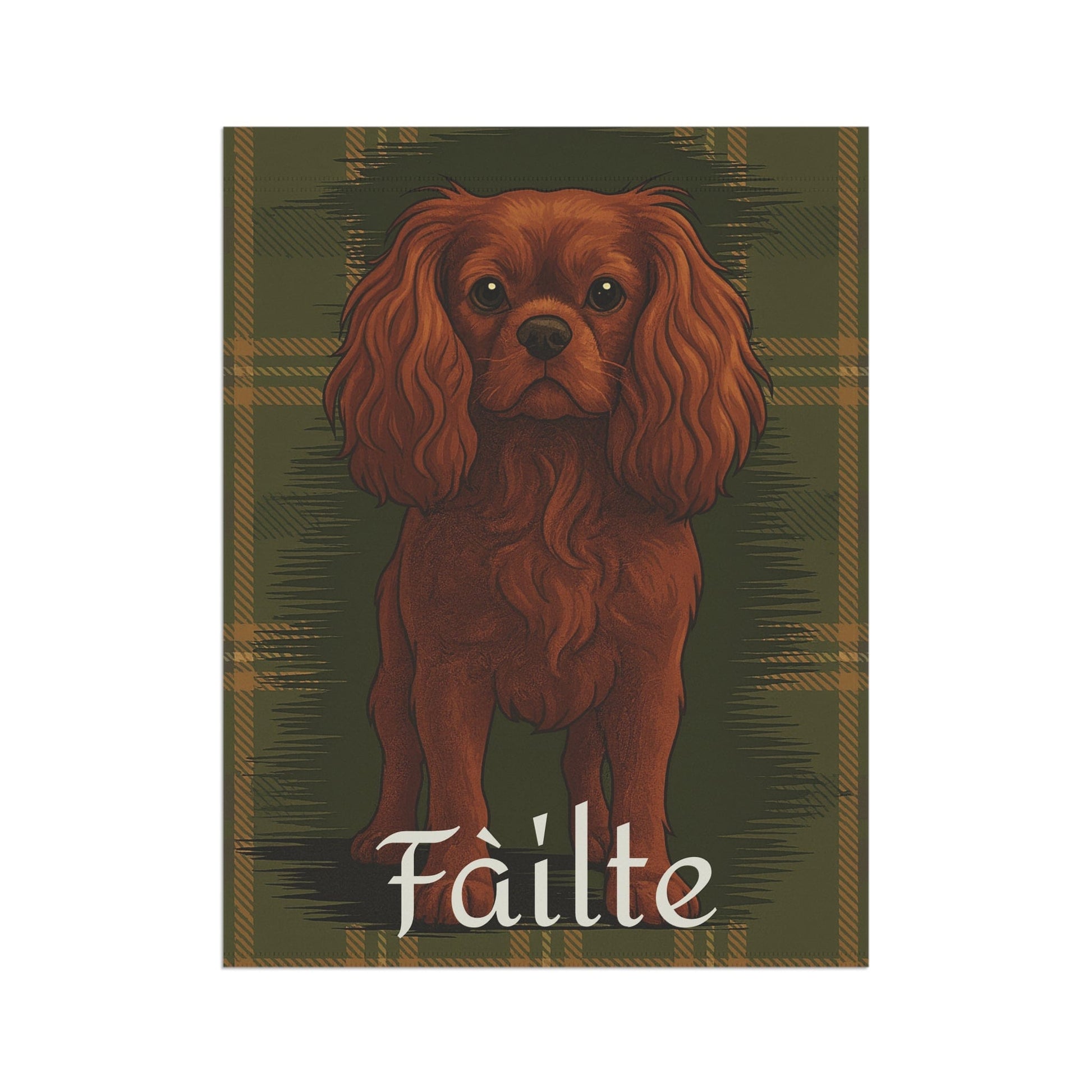 Ruby Cavalier Scottish Welcome Garden Flag