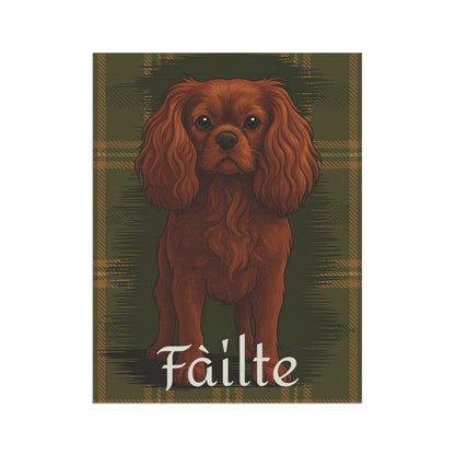Ruby Cavalier Scottish Welcome Garden Flag