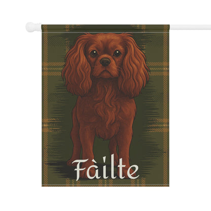 Ruby Cavalier Scottish Welcome Garden Flag