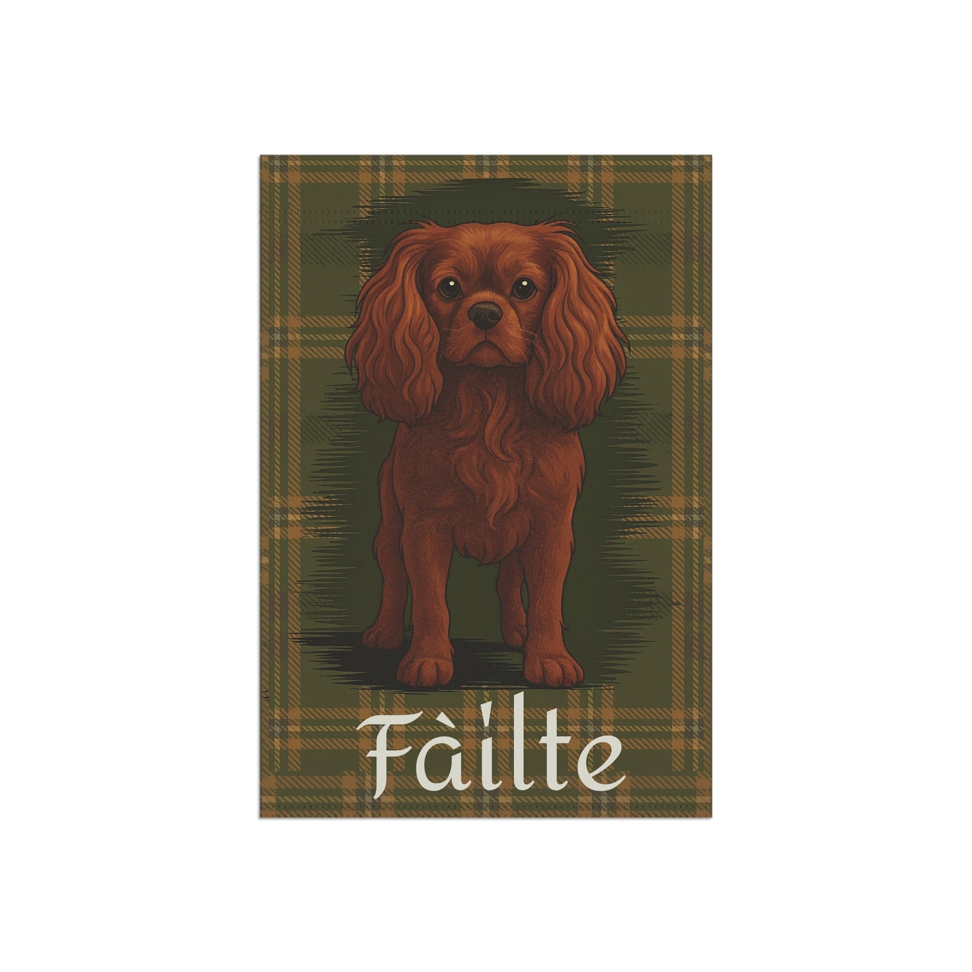 Ruby Cavalier Scottish Welcome Garden Flag
