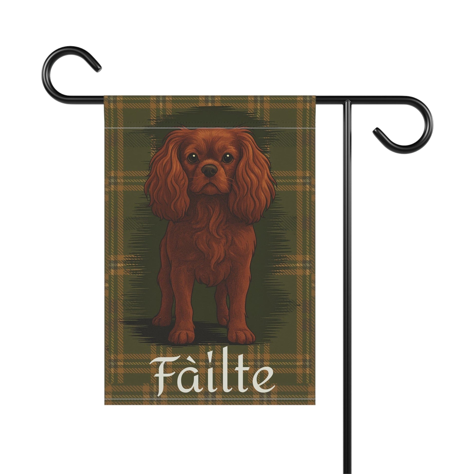 Ruby Cavalier Scottish Welcome Garden Flag