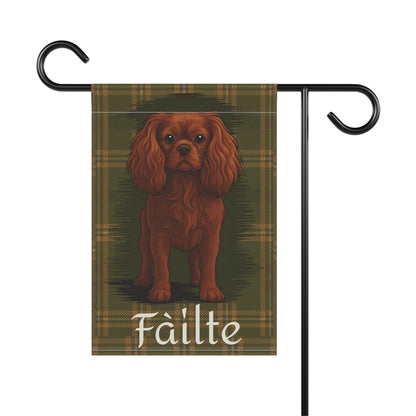 Ruby Cavalier Scottish Welcome Garden Flag