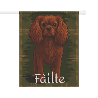 Ruby Cavalier Scottish Welcome Garden Flag