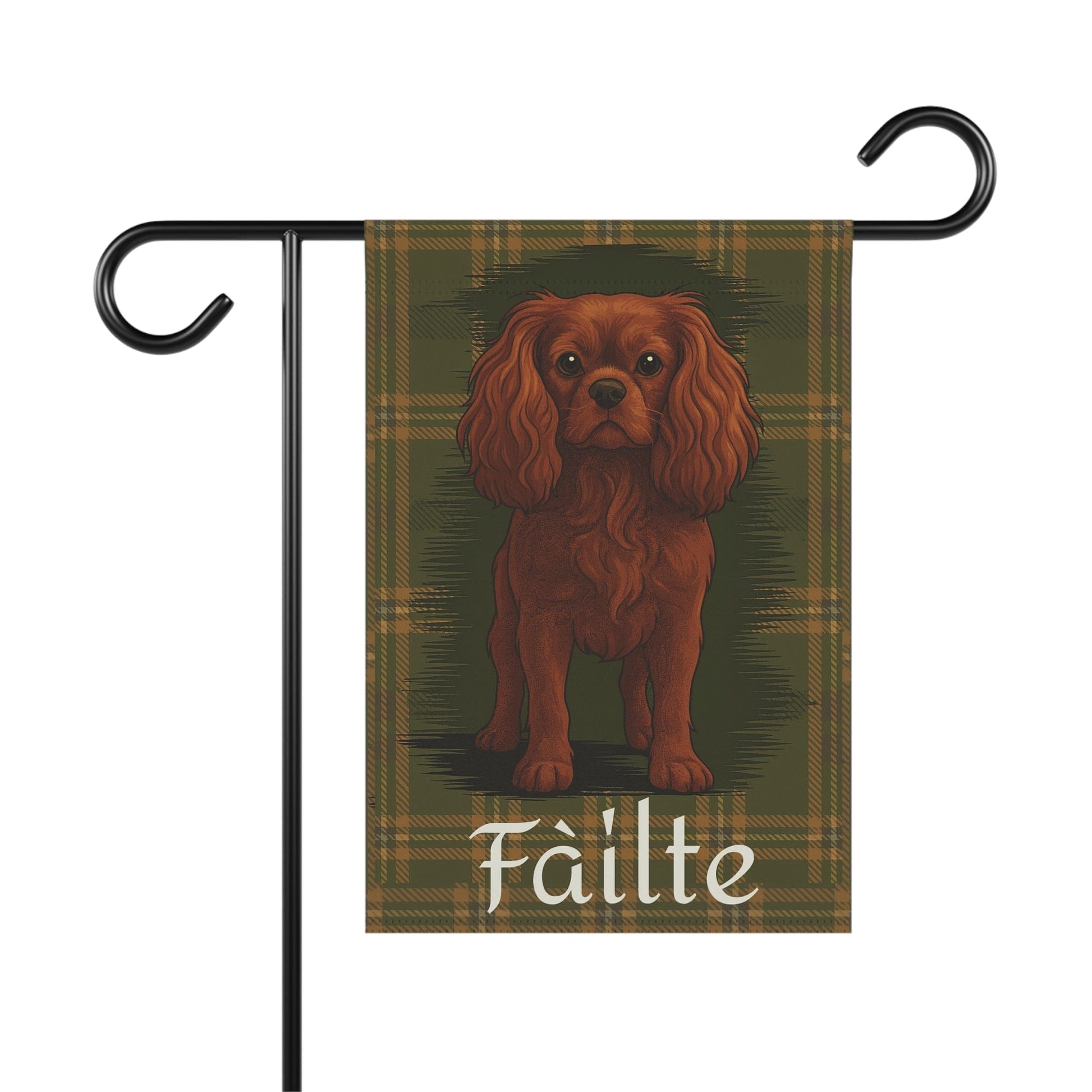 Ruby Cavalier Scottish Welcome Garden Flag