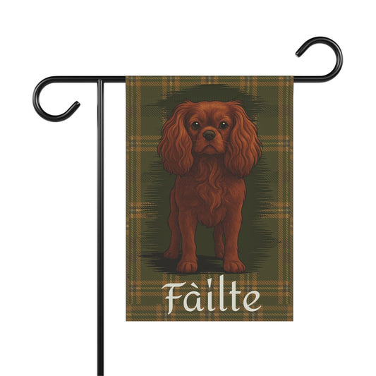 Ruby Cavalier Scottish Welcome Garden Flag