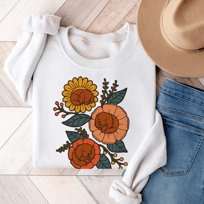 Ruby Cavalier Sleeping Flowers Sweatshirt White