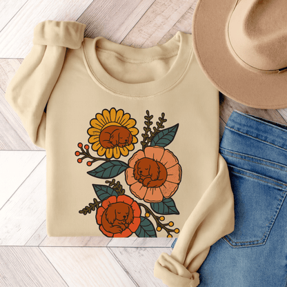 Ruby Cavalier Sleeping Flowers Sweatshirt Sand