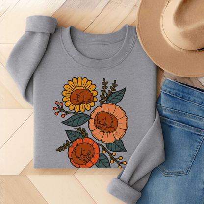Ruby Cavalier Sleeping Flowers Sweatshirt Sport Grey