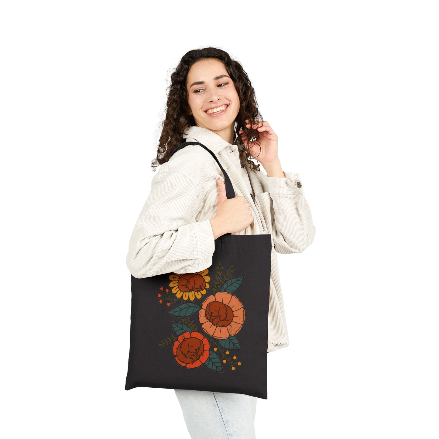 Ruby Cavalier Sleeping Flowers Tote Bag