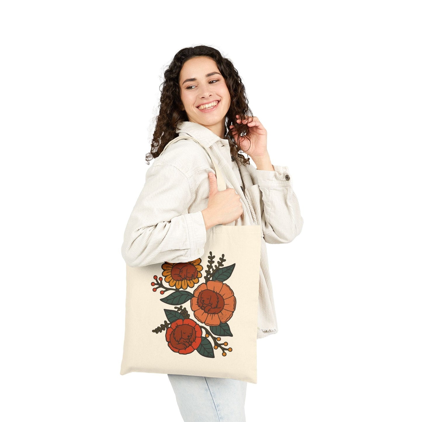 Ruby Cavalier Sleeping Flowers Tote Bag
