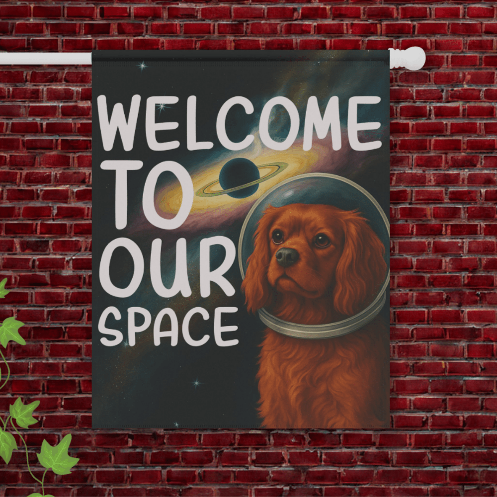 Ruby Cavalier Space Garden Flag 24.5'' × 32''