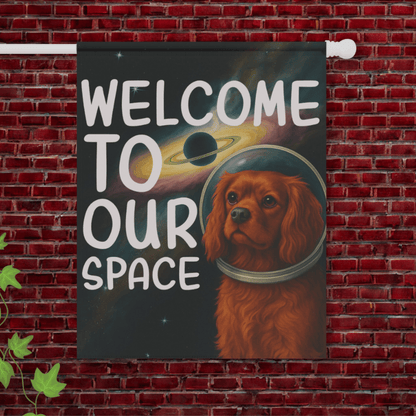 Ruby Cavalier Space Garden Flag 24.5'' × 32''